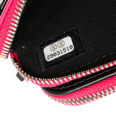 Bicolor Patent Double Zip Wallet on Chain