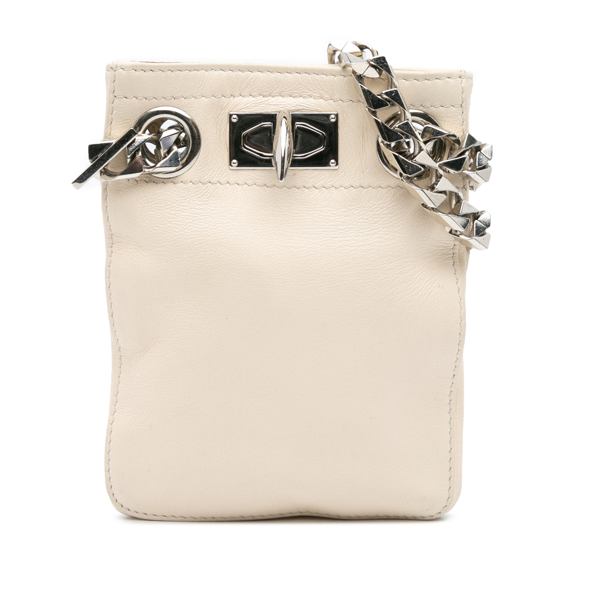 Leather Shark Lock Chain Shoulder Bag