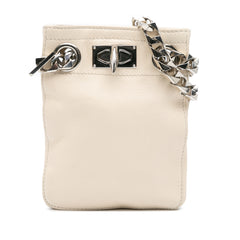Leather Shark Lock Chain Shoulder Bag