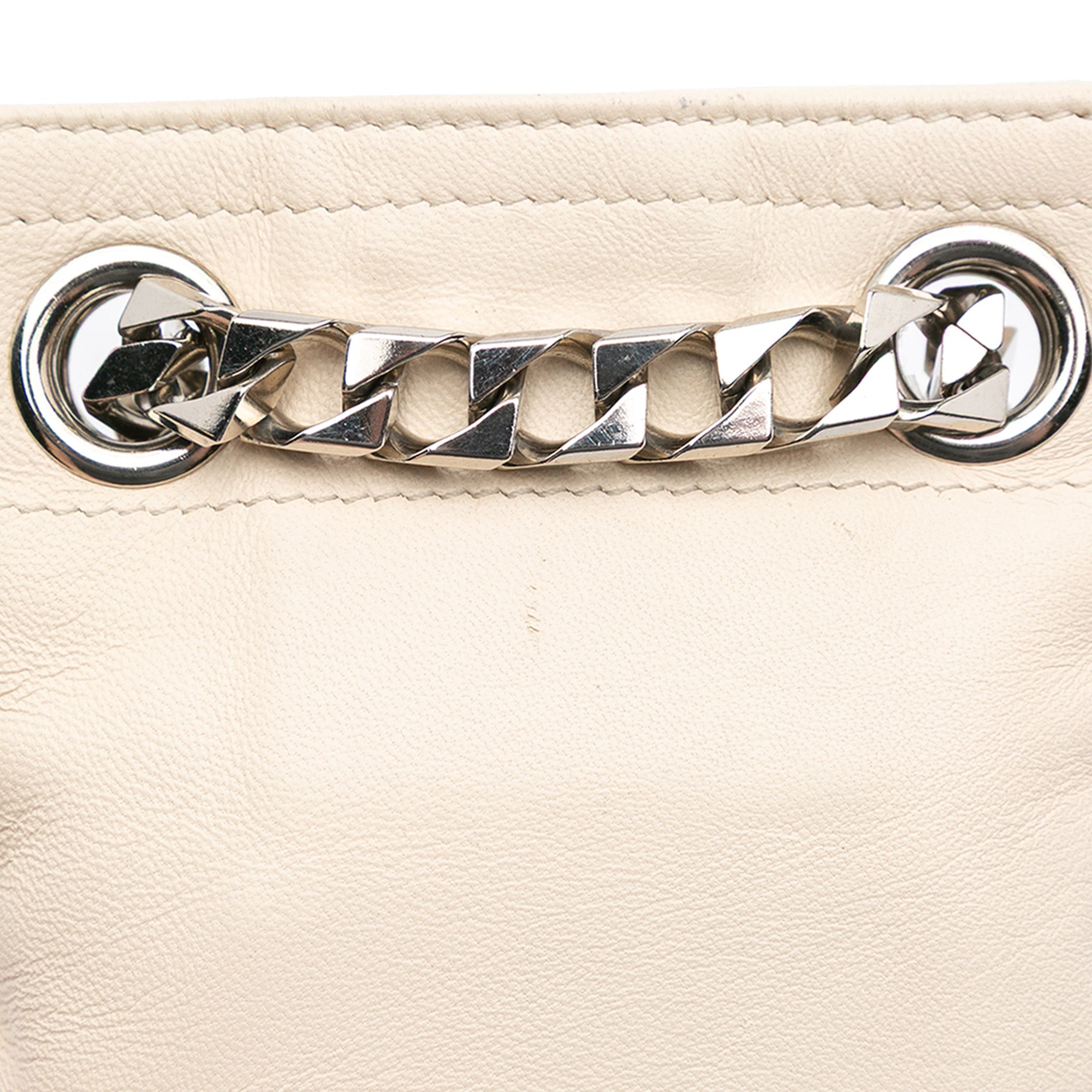 Leather Shark Lock Chain Shoulder Bag