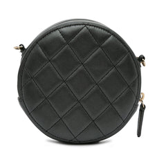 Quilted Lambskin Round Pearl Clutch with Chain