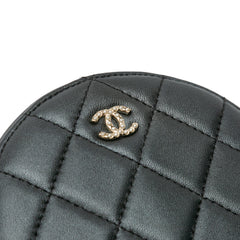 Quilted Lambskin Round Pearl Clutch with Chain