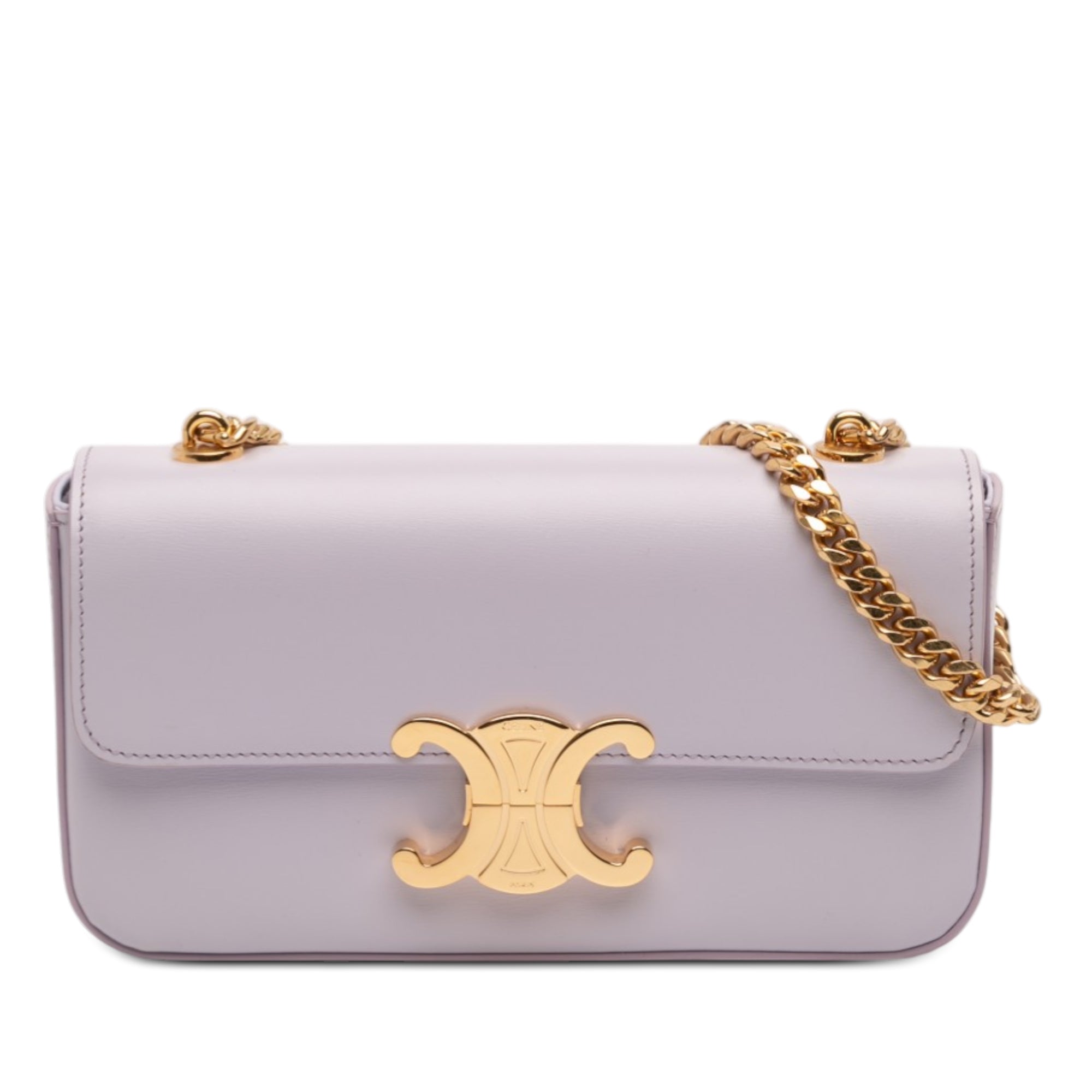 Shiny Calfskin Claude Chain Shoulder Bag