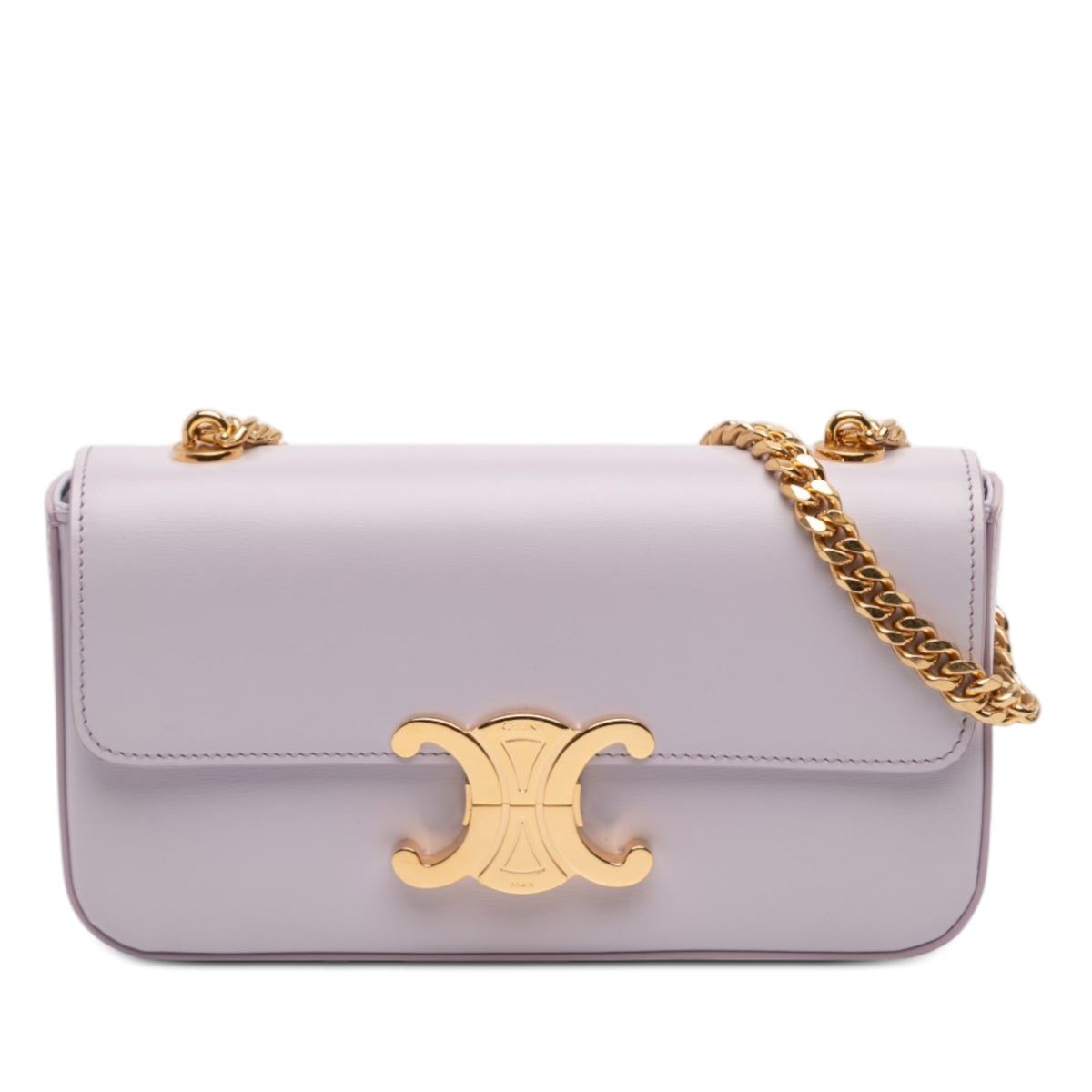 Shiny Calfskin Claude Chain Shoulder Bag