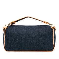 Large Denim Baguette Satchel_2