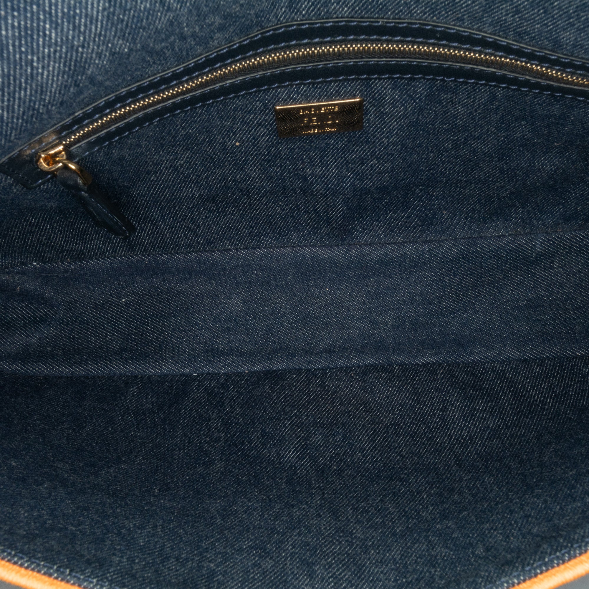 Large Denim Baguette Satchel_4