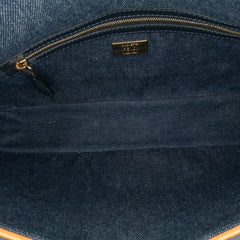 Large Denim Baguette Satchel_4