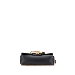 Versace Vitello Seta Fendace Mini Brooch Baguette Satchel