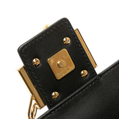 Versace Vitello Seta Fendace Mini Brooch Baguette Satchel