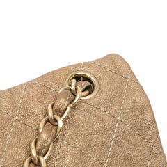 Grained Metallic Calfskin Trianon Messenger Flap
