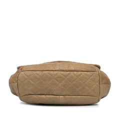 Grained Metallic Calfskin Trianon Messenger Flap