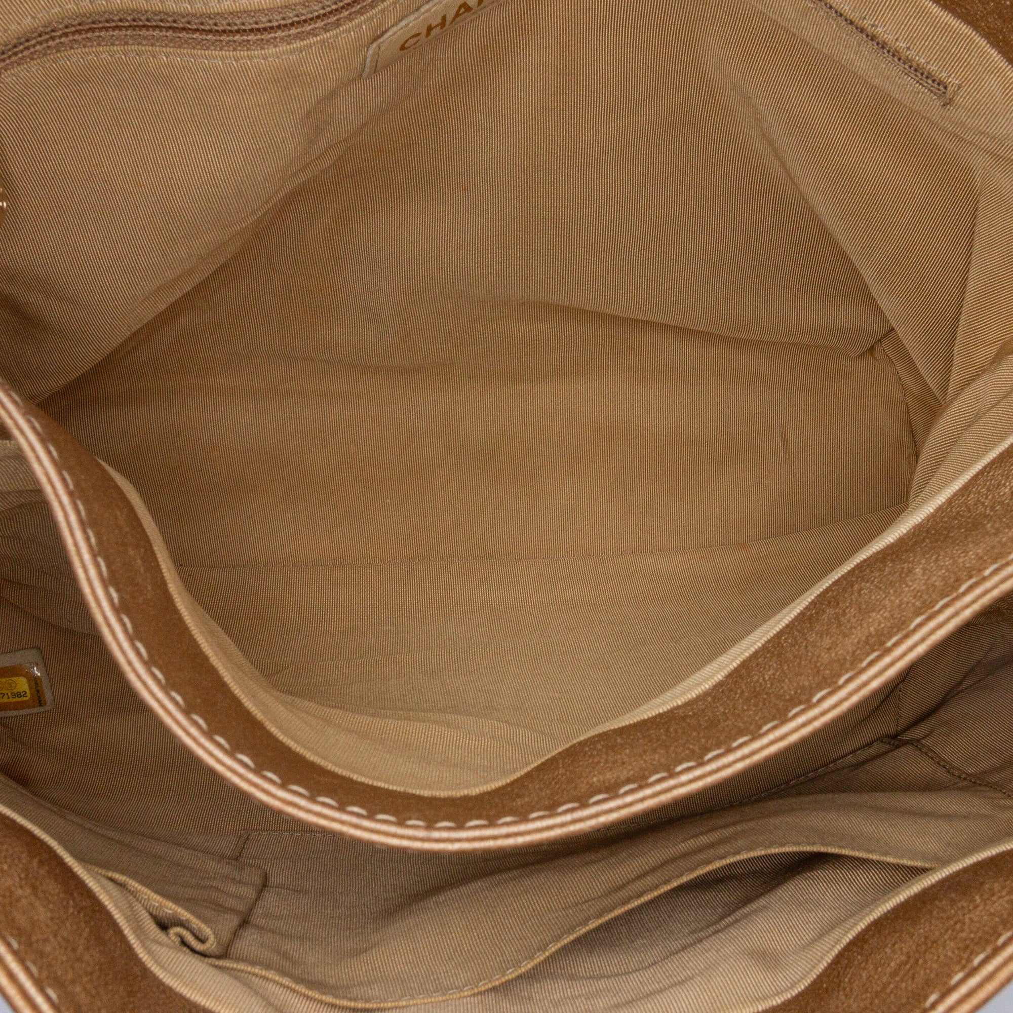 Grained Metallic Calfskin Trianon Messenger Flap