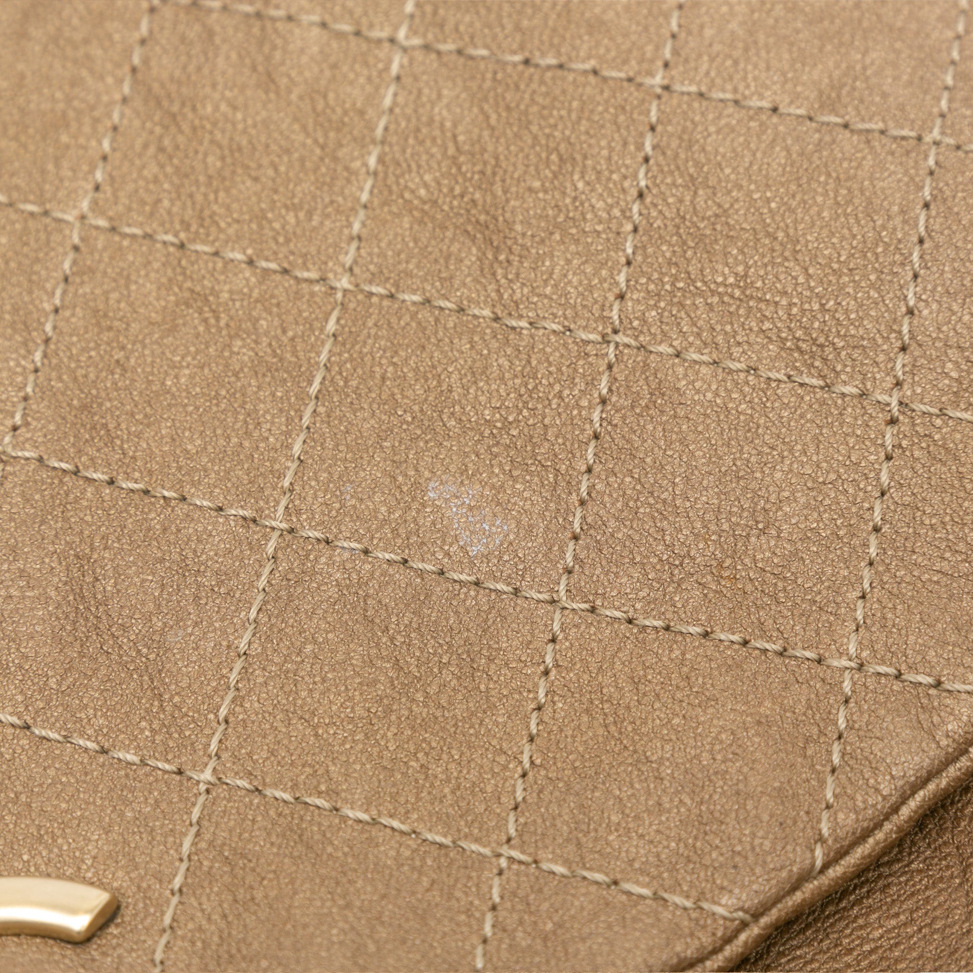Grained Metallic Calfskin Trianon Messenger Flap