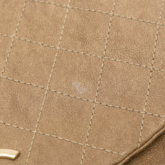 Grained Metallic Calfskin Trianon Messenger Flap