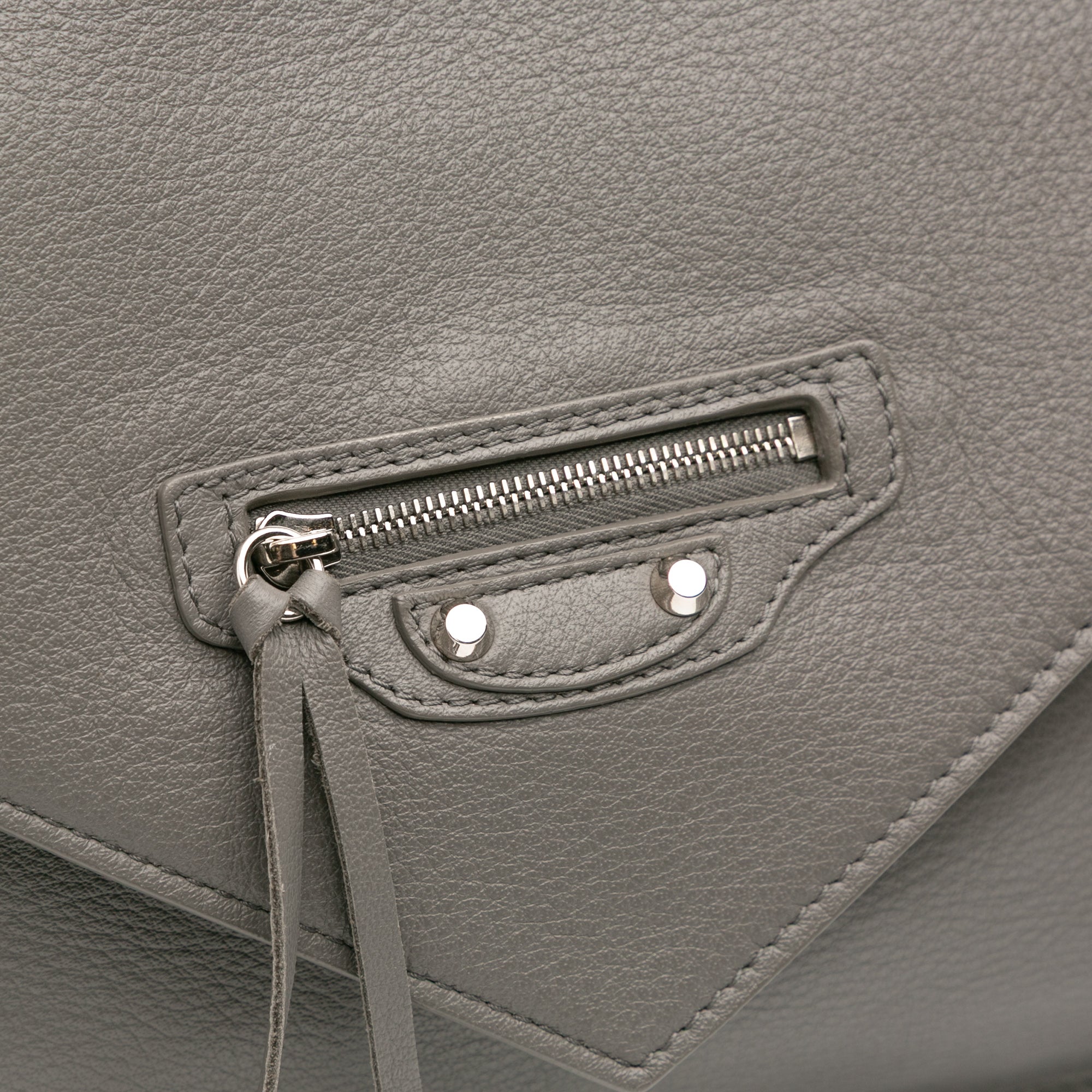 Leather Papier Sight Zip Around Clutch