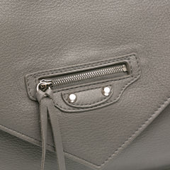 Leather Papier Sight Zip Around Clutch