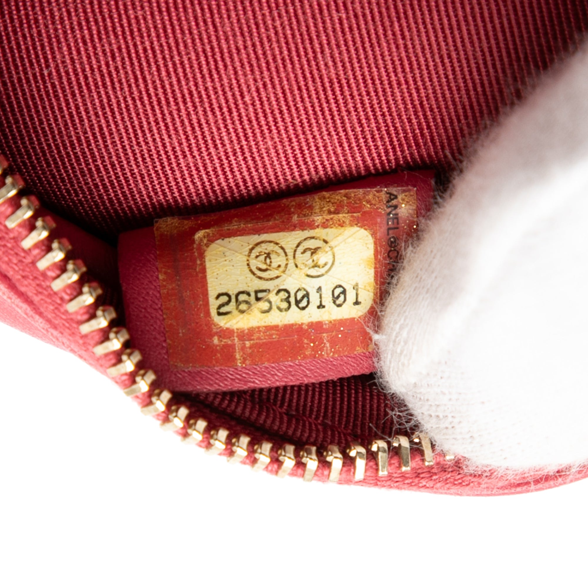 CC Quilted Lambskin Round Clutch With Chain