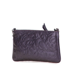 Embossed Lambskin Camellia Chain Pochette
