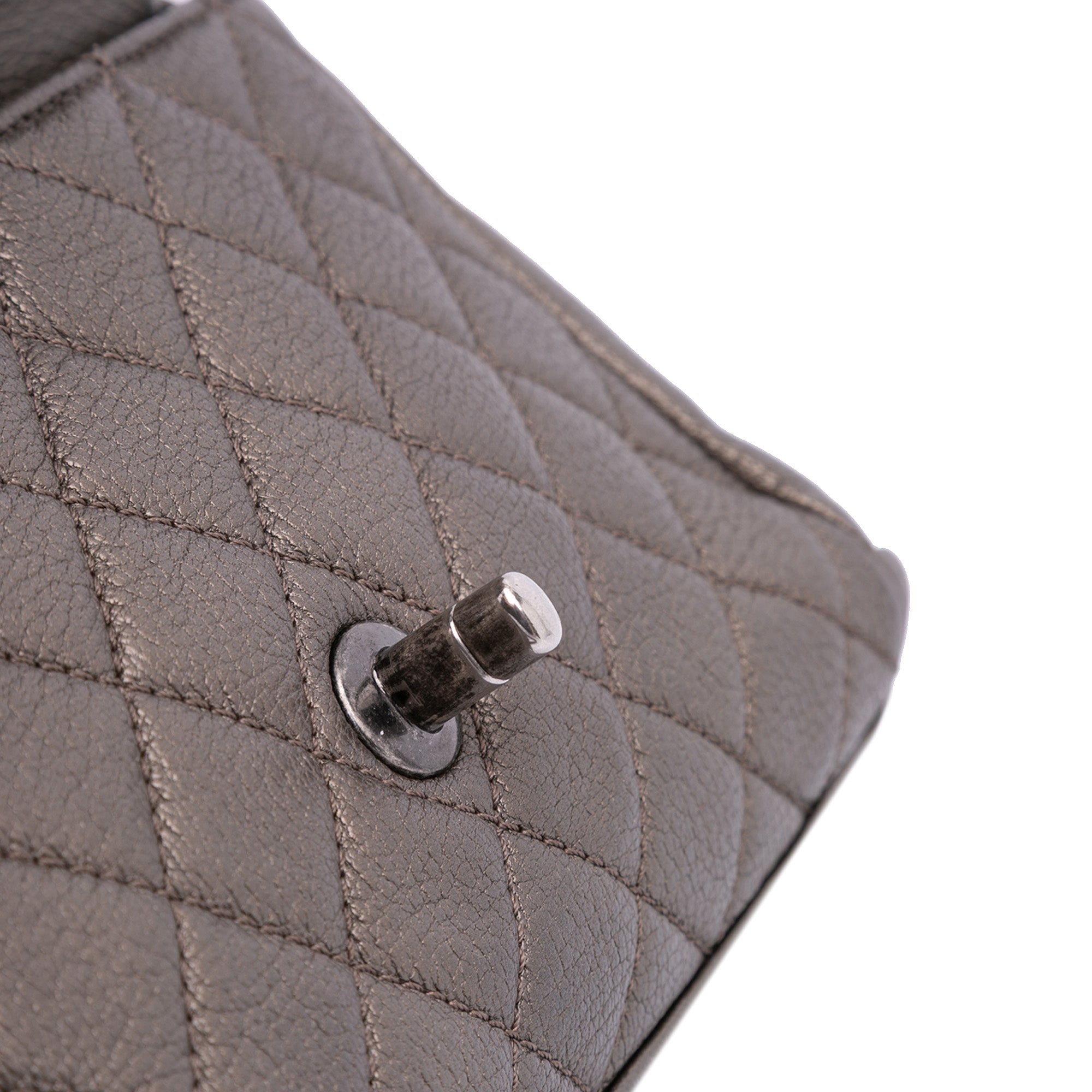 Paris-Salzburg Small Quilted Metallic Goatskin Twisted Chain Flap