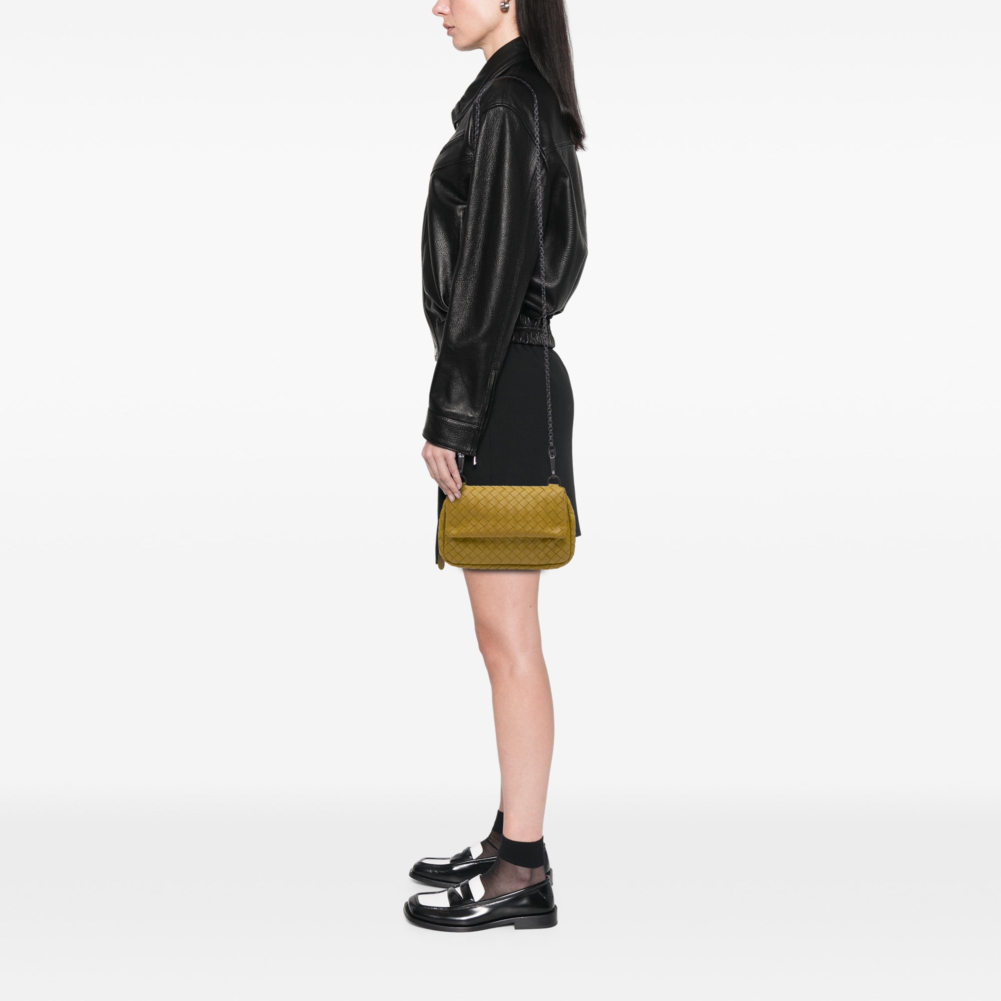 Mini Nappa Intrecciato Expandable Chain Flap Crossbody