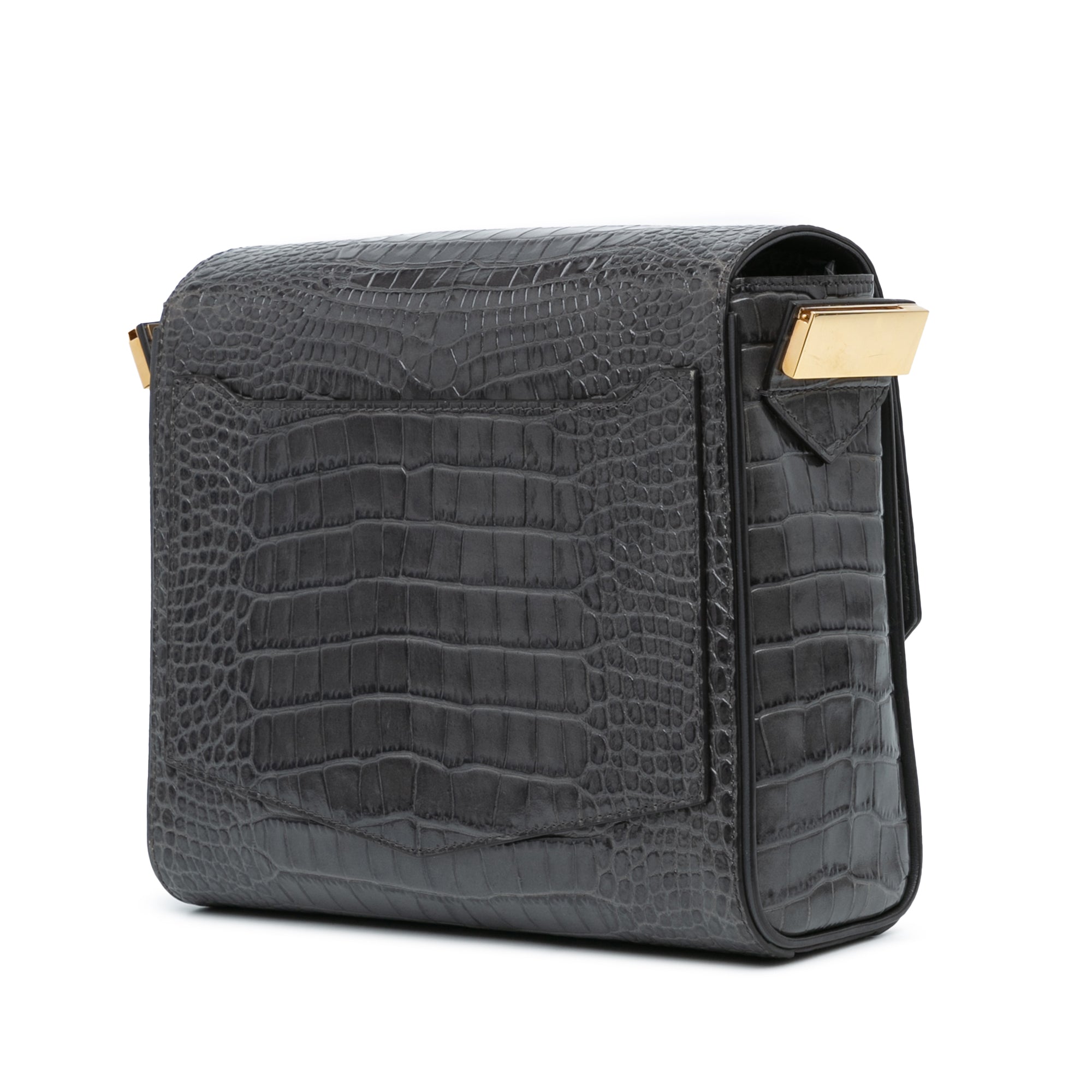 Medium Croc Embossed Eden Crossbody