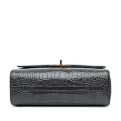 Medium Croc Embossed Eden Crossbody