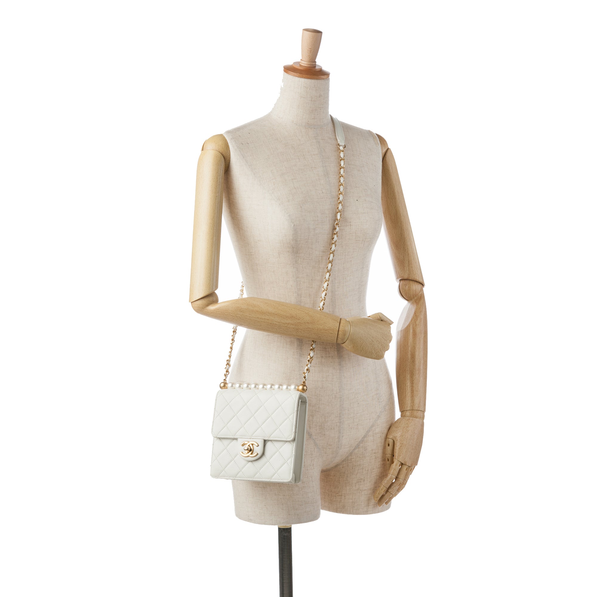 Small Lambskin Chic Pearls Flap