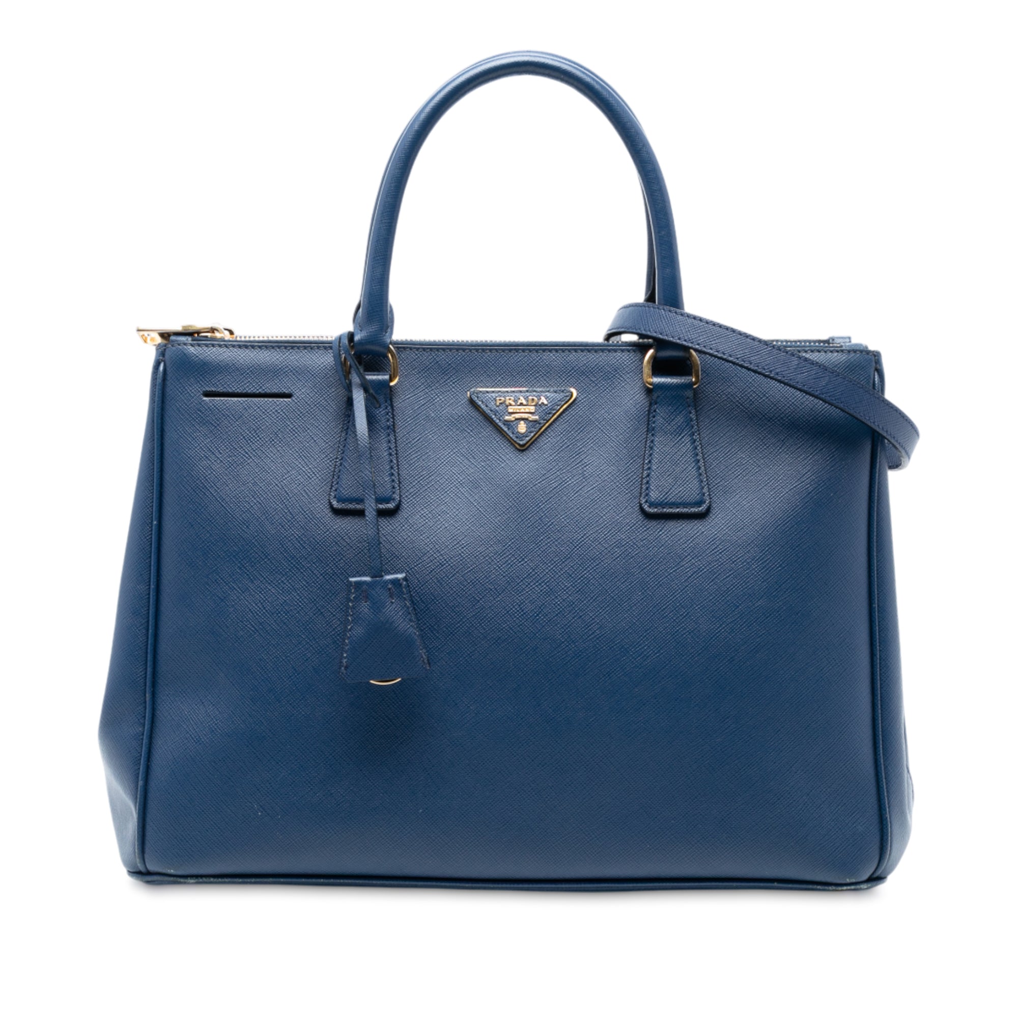 Medium Saffiano Lux Galleria Double Zip Satchel