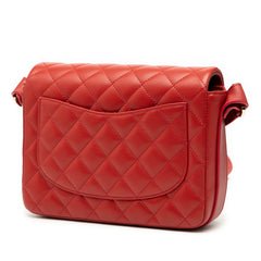 CC Quilted Calfskin Ruffle Strap Flap