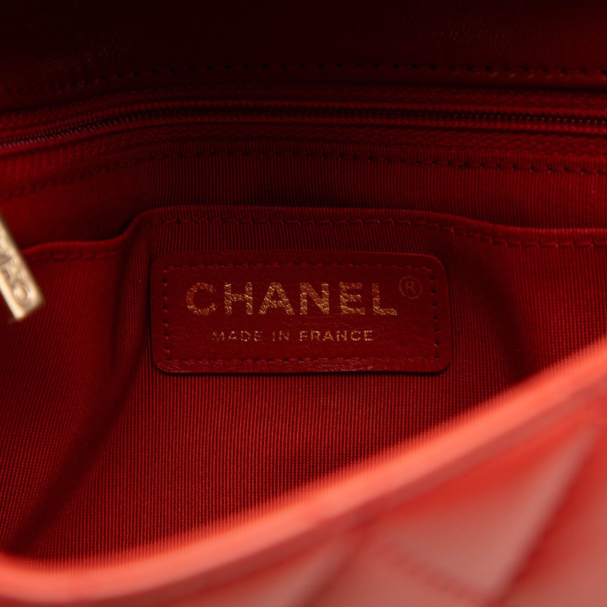 CC Quilted Calfskin Ruffle Strap Flap