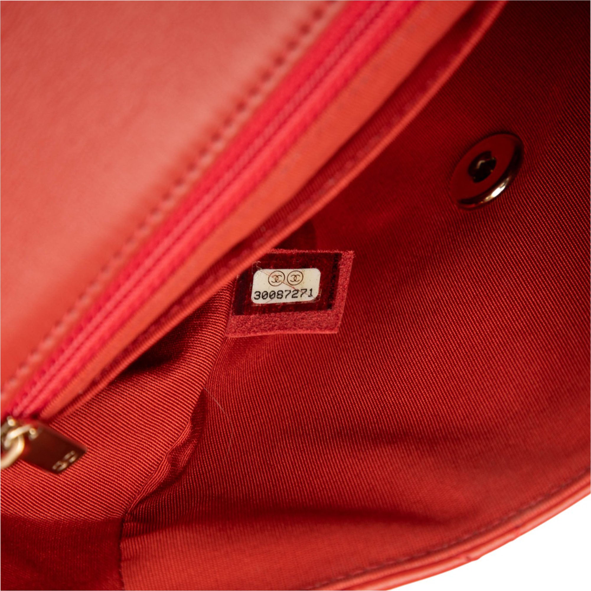 CC Quilted Calfskin Ruffle Strap Flap