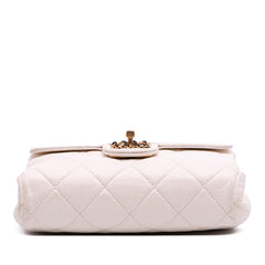 CC Quilted Aged Calfskin Accordion Flap