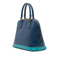 Bicolor Saffiano Lux Promenade Dome Handbag