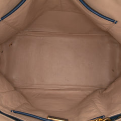 Bicolor Saffiano Lux Promenade Dome Handbag