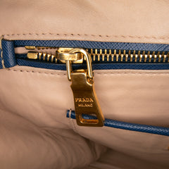 Bicolor Saffiano Lux Promenade Dome Handbag