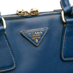 Bicolor Saffiano Lux Promenade Dome Handbag