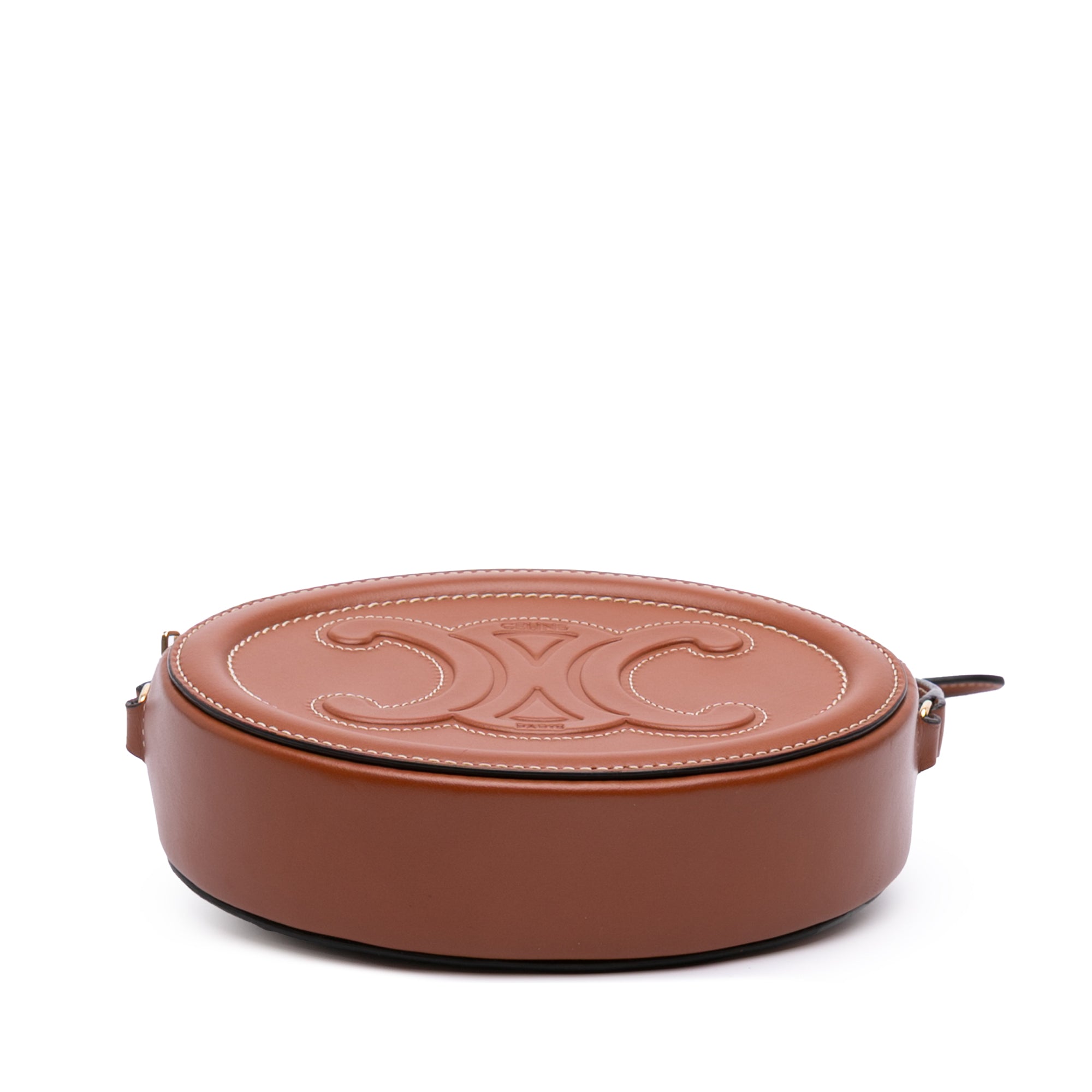 Small Calfskin Cuir Triomphe Oval Crossbody