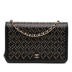 CC Studded Lambskin Wallet on Chain