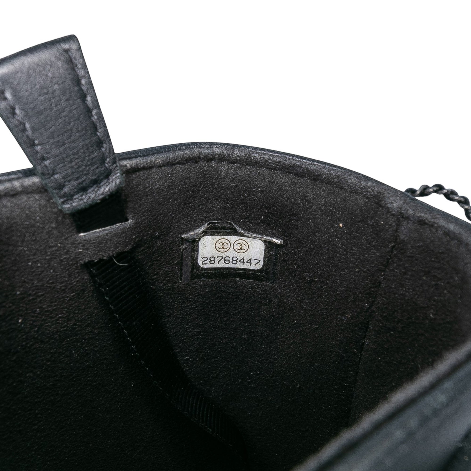 CC Quilted Lambskin Chain Around Phone Holder