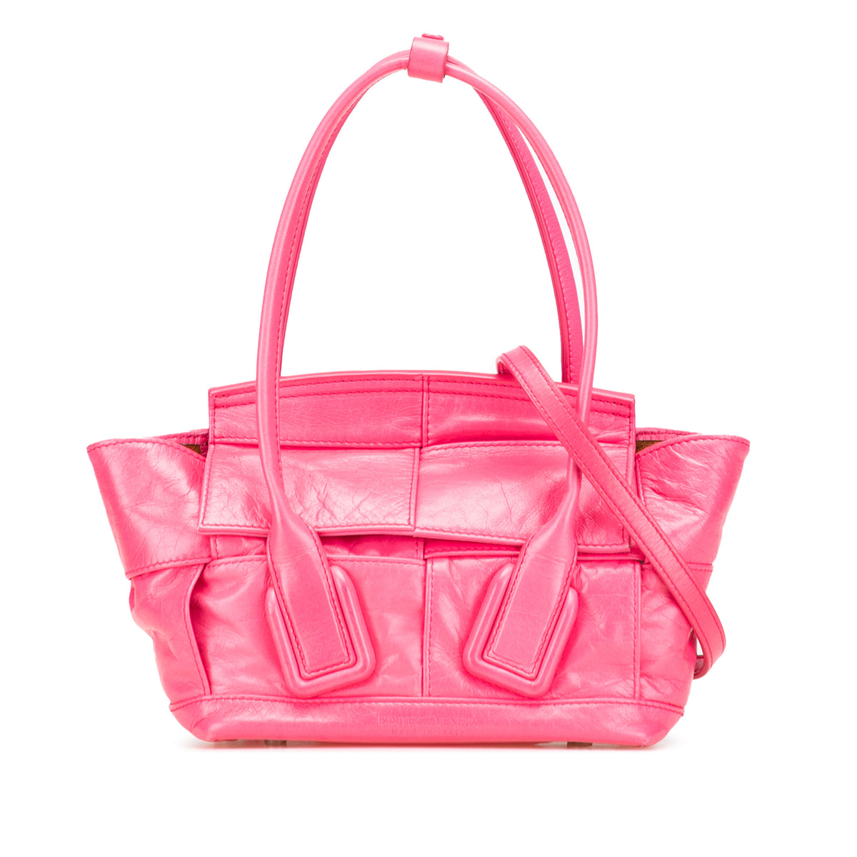 Mini Paper Calfskin Intrecciato Arco Satchel