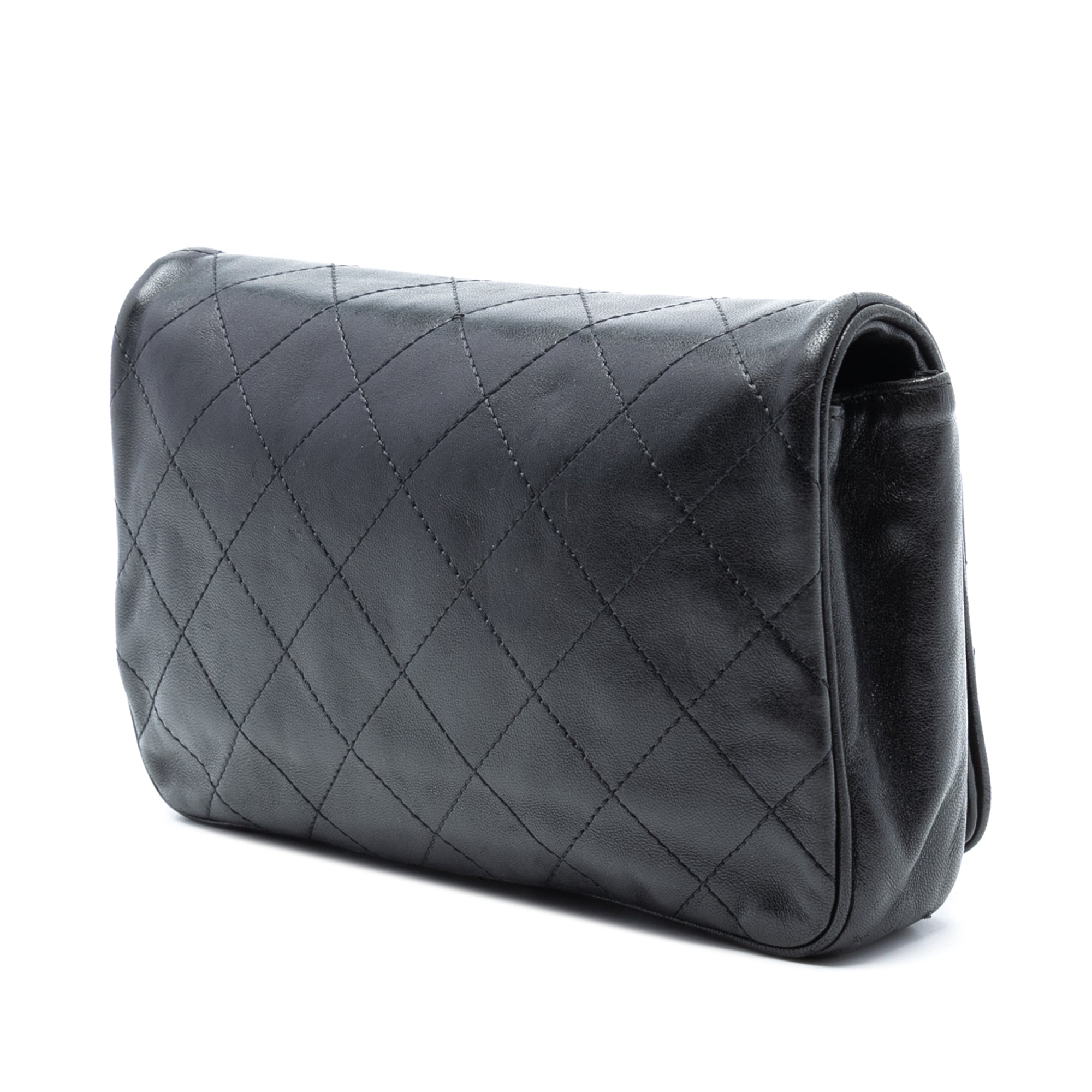 CC Quilted Lambskin Full Flap Wallet on Chain