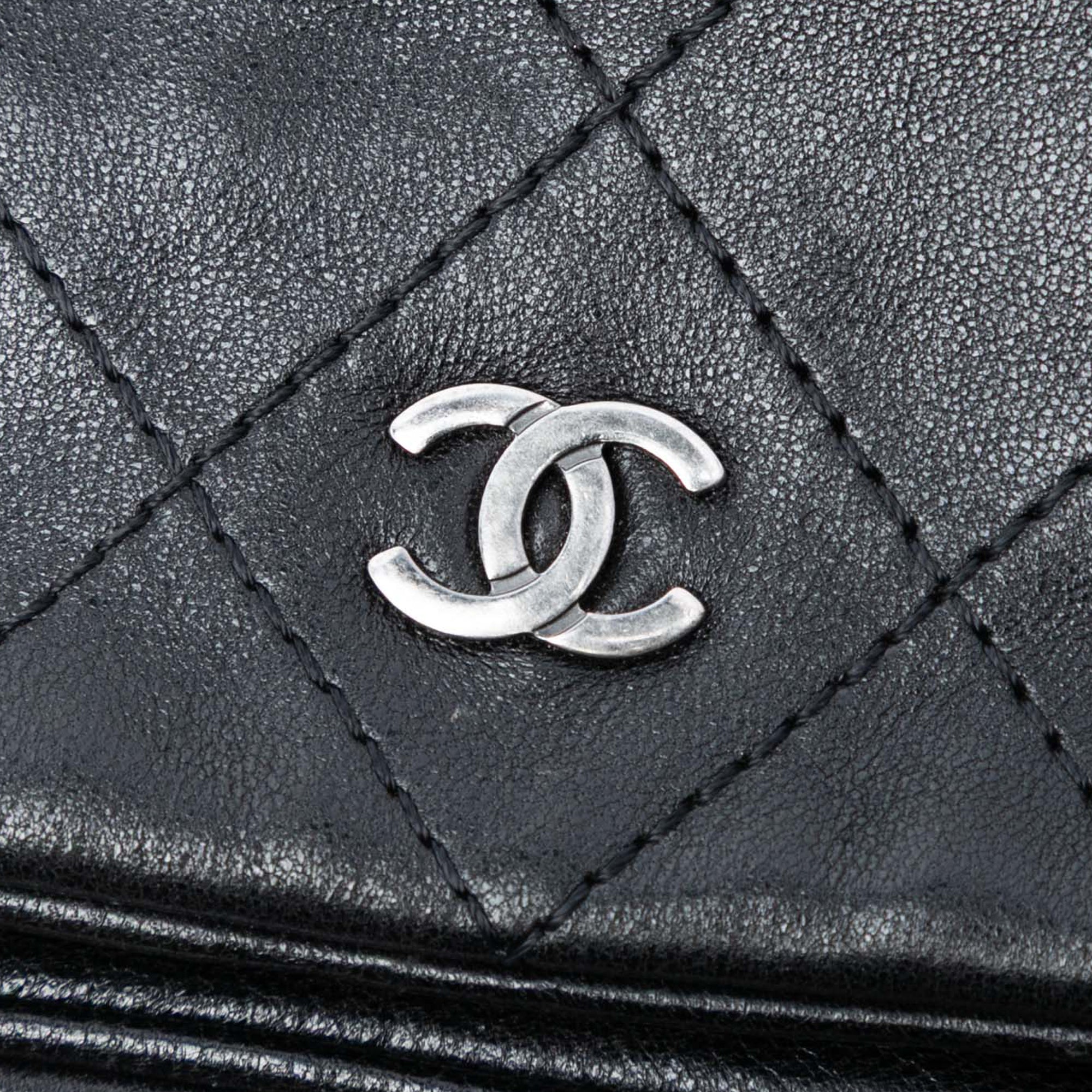 CC Quilted Lambskin Full Flap Wallet on Chain
