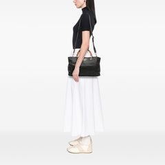 Medium Calfskin Bamboo Shopper Satchel
