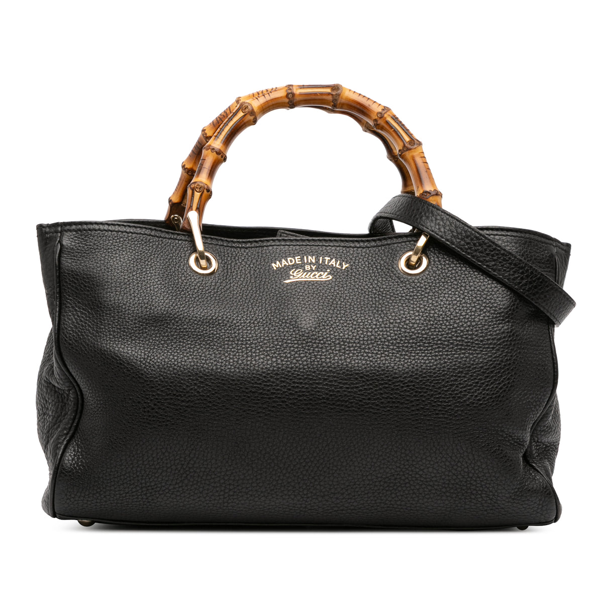 Medium Calfskin Bamboo Shopper Satchel