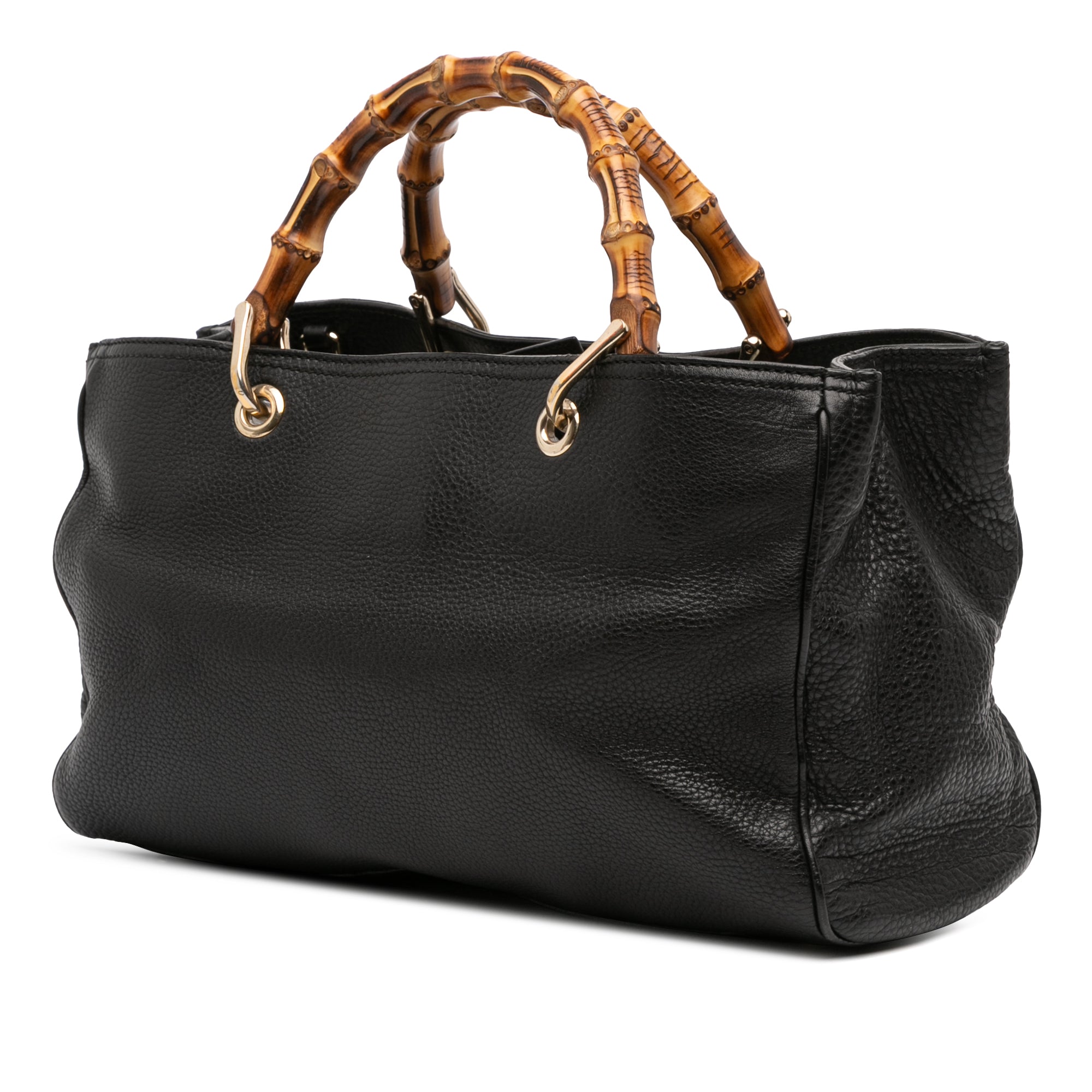 Medium Calfskin Bamboo Shopper Satchel