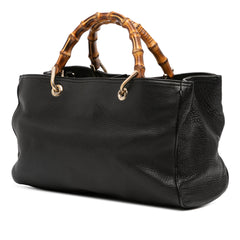 Medium Calfskin Bamboo Shopper Satchel