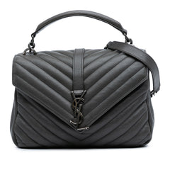 Medium Monogram Chevron Sheepskin College Satchel