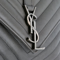 Medium Monogram Chevron Sheepskin College Satchel