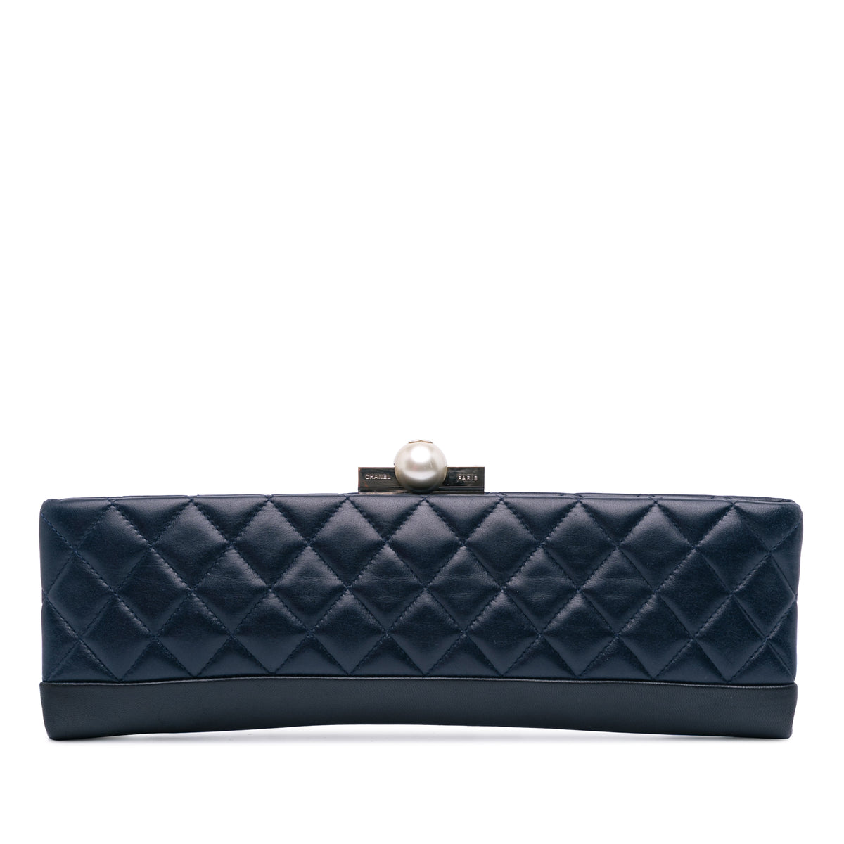 CC Quilted Lambskin Pearl Evening Baguette Clutch