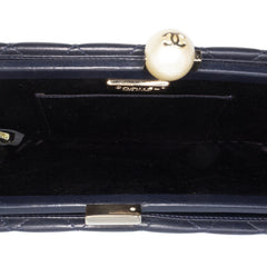 CC Quilted Lambskin Pearl Evening Baguette Clutch